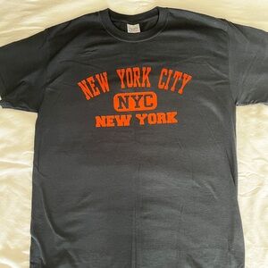 Gildan Black Tee with Orange "New York City" Graphic